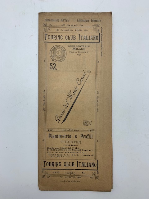 Touring Club Ciclistico italiano. 52. Planimetrie e profili ciclistici. Passo del Monte Ceneri